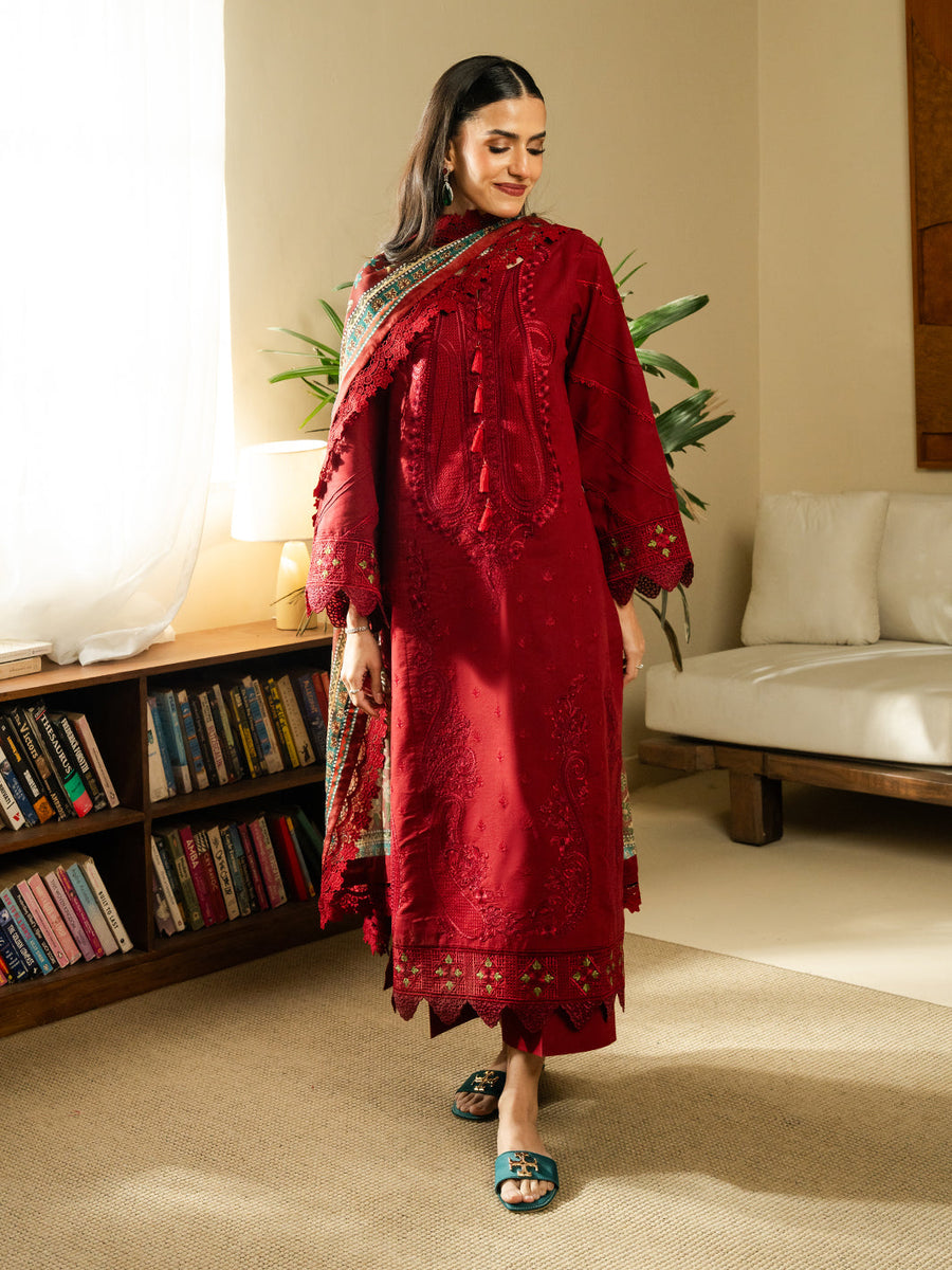 Faiza Faisal Embroidered Summer Lawn Unstitched 3Pc Suit - FRESA