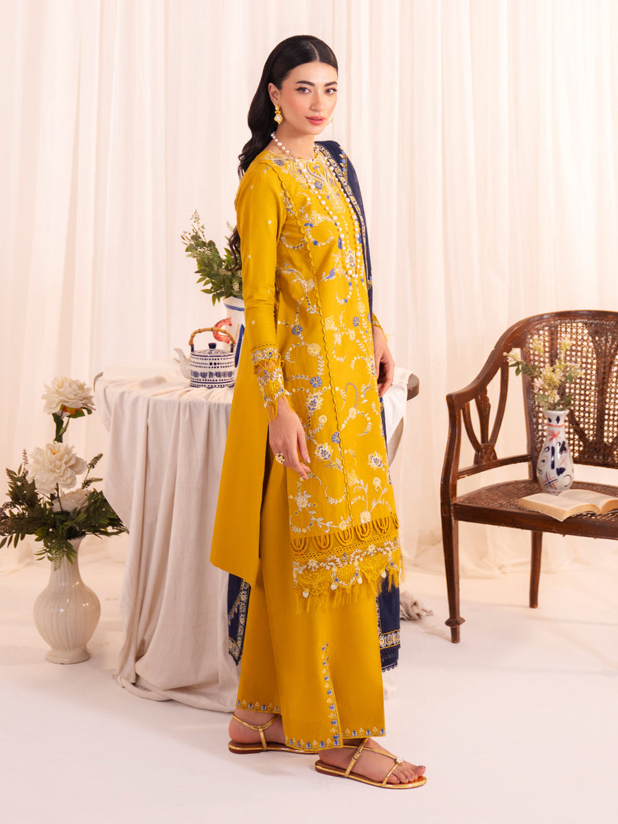 Faiza Faisal Celine Unstitched Lawn 3Pc Suit FNF-SS25-0411 FREYA