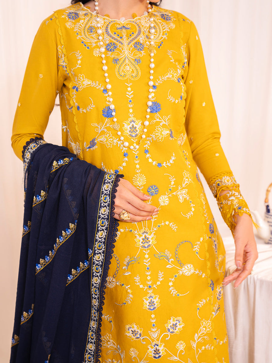 Faiza Faisal Celine Unstitched Lawn 3Pc Suit FNF-SS25-0411 FREYA