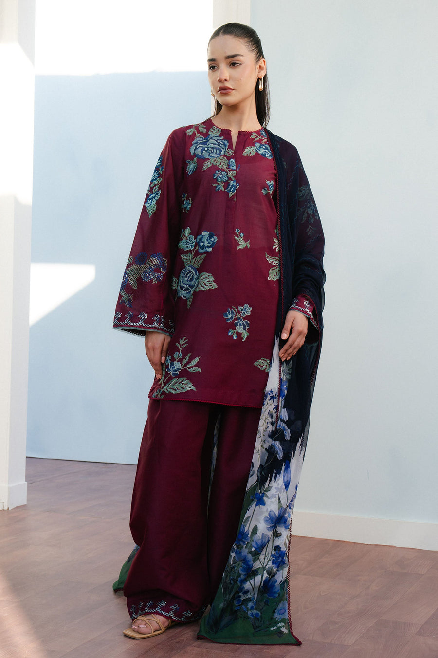 Coco by Zara Shahjahan Embroidered Lawn Unstitched 3Pc Suit D-04B FREYA