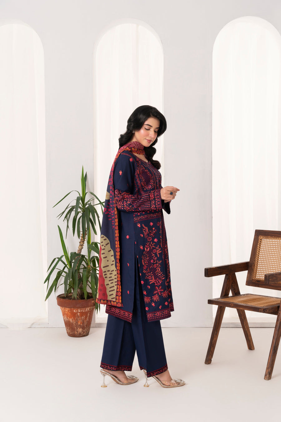 Feathers Fully Embroidered Dhanak Unstitched 3Pc Suit FRORE-FT551