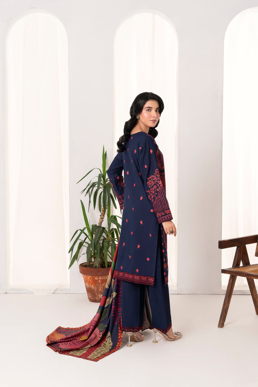 Feathers Fully Embroidered Dhanak Unstitched 3Pc Suit FRORE-FT551