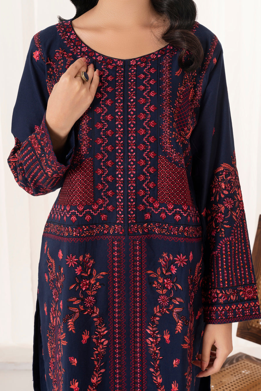 Feathers Fully Embroidered Dhanak Unstitched 3Pc Suit FRORE-FT551