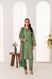 Feathers Fully Embroidered Dhanak Unstitched 3Pc Suit FROSTEN-FT546