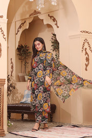 Feathers Unstitched Digital Printed Premium Lawn 3Pc Suit SITAR-FT105