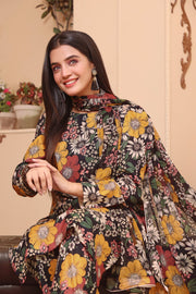 Feathers Unstitched Digital Printed Premium Lawn 3Pc Suit SITAR-FT105