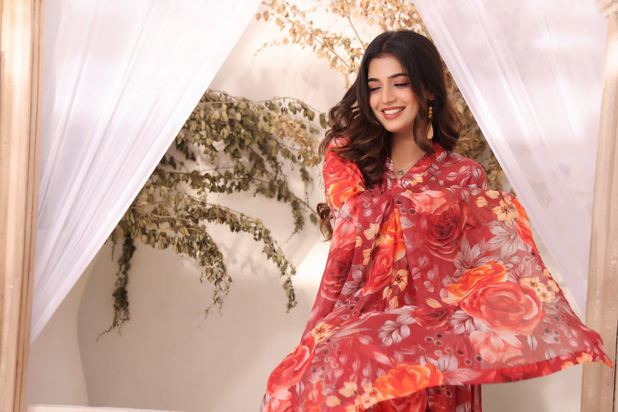 Feathers Unstitched Digital Printed Premium Lawn 3Pc Suit MALEEHA-FT187