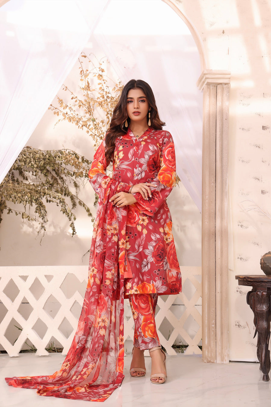 Feathers Unstitched Digital Printed Premium Lawn 3Pc Suit MALEEHA-FT187