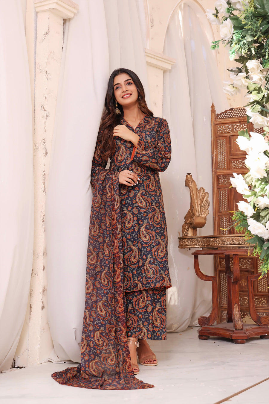 Feathers Unstitched Digital Printed Premium Lawn 3Pc Suit FARYAL-FT190