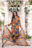 Feathers Unstitched Digital Printed Premium Lawn 3Pc Suit AIZAL-FT191