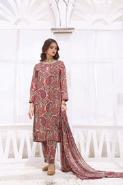 Feathers Unstitched Digital Printed Premium Lawn 3Pc Suit FIDAN-FT209