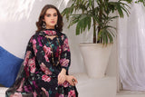 Feathers Unstitched Digital Printed Premium Lawn 3Pc Suit DARK MAVUE-FT210