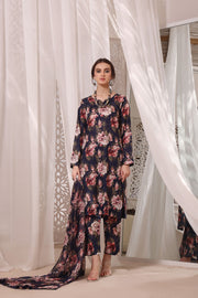 Feathers Unstitched Digital Printed Premium Lawn 3Pc Suit ILLUSION BLUSH-FT213