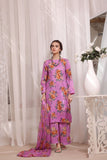 Feathers Unstitched Digital Printed Premium Lawn 3Pc Suit LILAC HINT-FT214