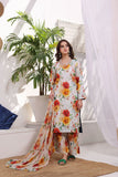 Feathers Unstitched Digital Printed Premium Lawn 3Pc Suit FLORET-FT222