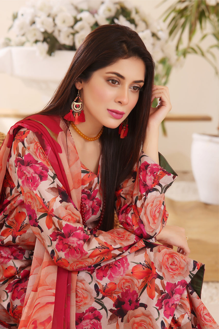 Feathers Unstitched Digital Printed Premium Lawn 3Pc Suit DAISY-FT226