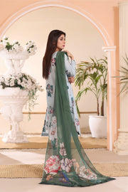 Feathers Unstitched Digital Printed Premium Lawn 3Pc Suit SANDY-FT227
