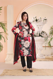 Feathers Unstitched Digital Printed Premium Lawn 3Pc Suit ROSA-FT228