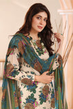 Feathers Unstitched Digital Printed Premium Lawn 3Pc Suit AQUA-FT229