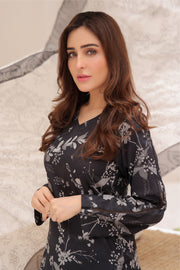 Feathers Unstitched Digital Printed Premium Lawn 3Pc Suit Hazy Night-FT261