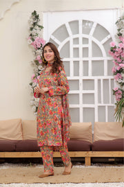 Feathers Nayab Unstitched Digital Printed Lawn 3Pc Suit ROSEY DUST-FT266