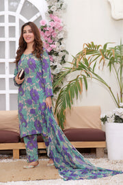Feathers Unstitched Digital Printed Premium Lawn 3Pc Suit WALIYA-FT269