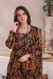 Feathers Unstitched Digital Printed Premium Lawn 3Pc Suit DARK NOIR-FT275