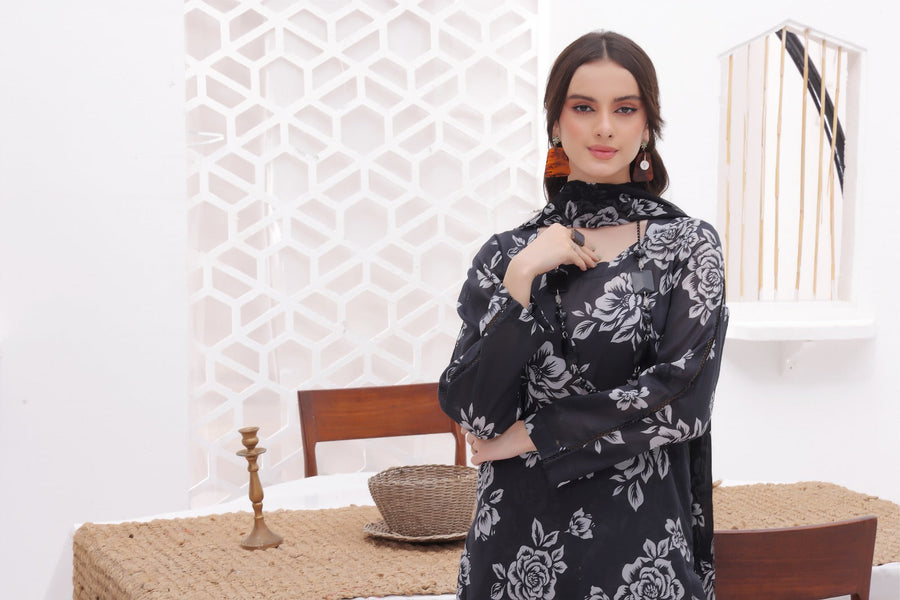 Feathers Unstitched Digital Printed Premium Lawn 3Pc Suit NAAZ-FT278