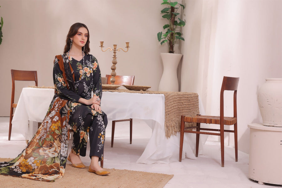Feathers Unstitched Digital Printed Premium Lawn 3Pc Suit MEIN-FT279