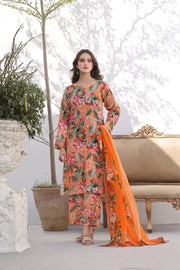 Feathers Unstitched Digital Printed Premium Lawn 3Pc Suit LINDA-FT348