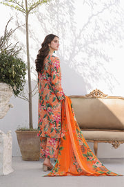 Feathers Unstitched Digital Printed Premium Lawn 3Pc Suit LINDA-FT348