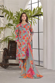 Feathers Unstitched Digital Printed Premium Lawn 3Pc Suit TIFFNI-FT352