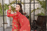 Feathers Unstitched Digital Printed Premium Lawn 3Pc Suit BERRY-FT356