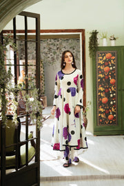 Feathers Chic Bella Unstitched Printed Lawn 3Pc Suit Polka-FT389