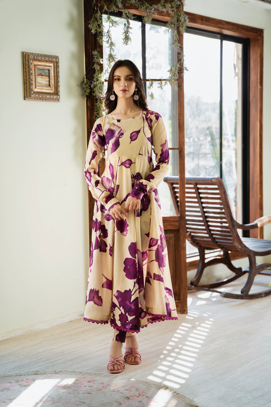 Feathers Chic Bella Unstitched Printed Lawn 3Pc Suit Nuage-FT391