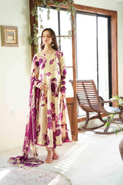 Feathers Chic Bella Unstitched Printed Lawn 3Pc Suit Nuage-FT391