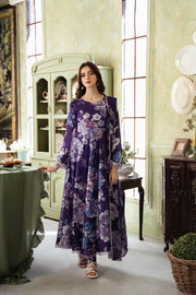 Feathers Chic Bella Unstitched Printed Lawn 3Pc Suit Mulberry-FT393