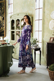Feathers Chic Bella Unstitched Printed Lawn 3Pc Suit Mulberry-FT393