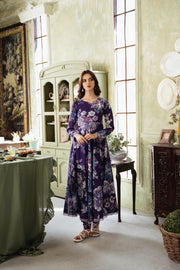 Feathers Chic Bella Unstitched Printed Lawn 3Pc Suit Mulberry-FT393
