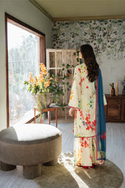 Feathers Chic Bella Unstitched Printed Lawn 3Pc Suit LIME-FT398