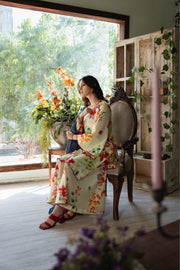 Feathers Chic Bella Unstitched Printed Lawn 3Pc Suit LIME-FT398