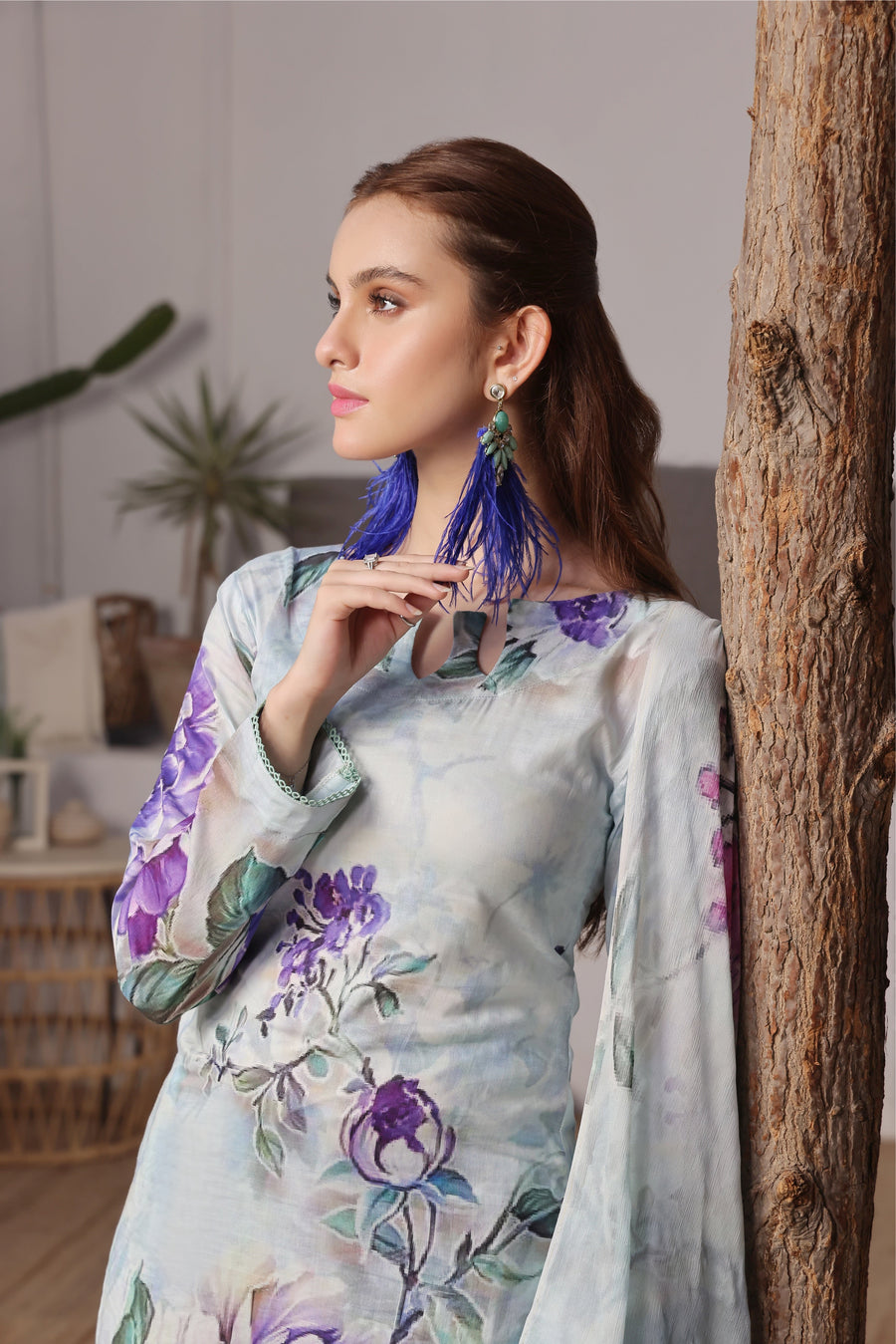 Feathers Sunset Soiree Unstitched Printed Lawn 3Pc Suit PRIMEROSE-FT409