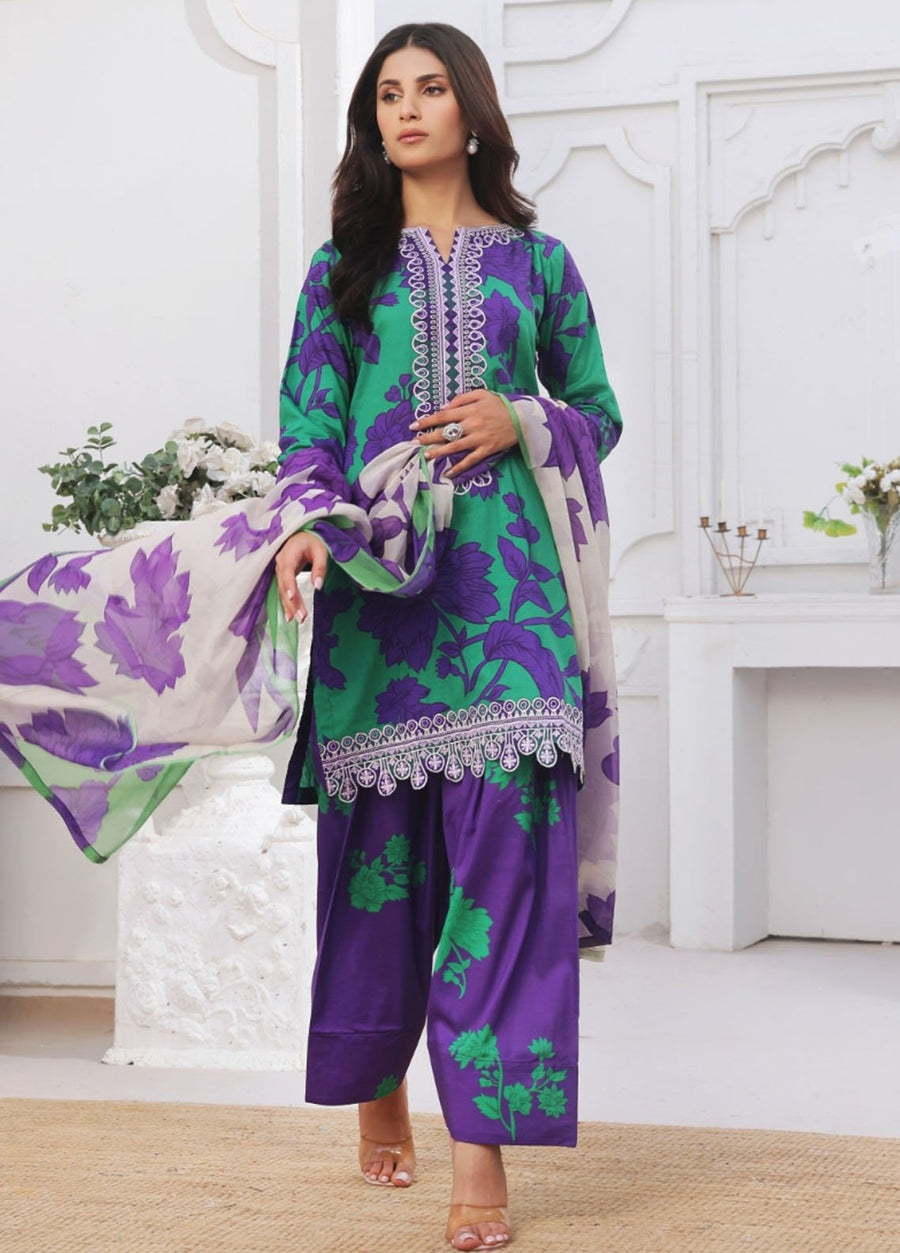 Feathers Midnight Murmurs Unstitched Lawn 3Pc Suit LAVIRA-FT478