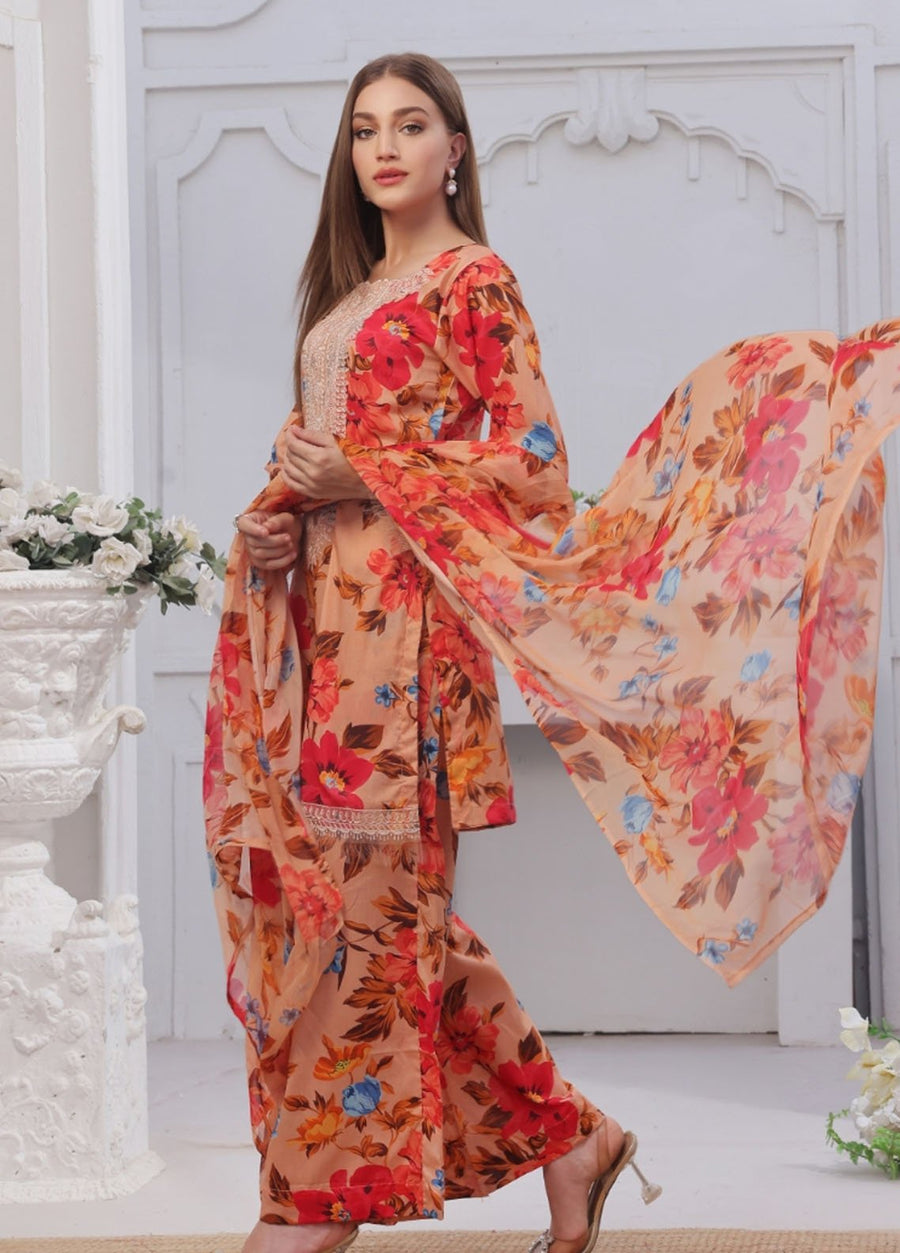 Feathers Midnight Murmurs Unstitched Lawn 3Pc Suit FAYLIN-FT479