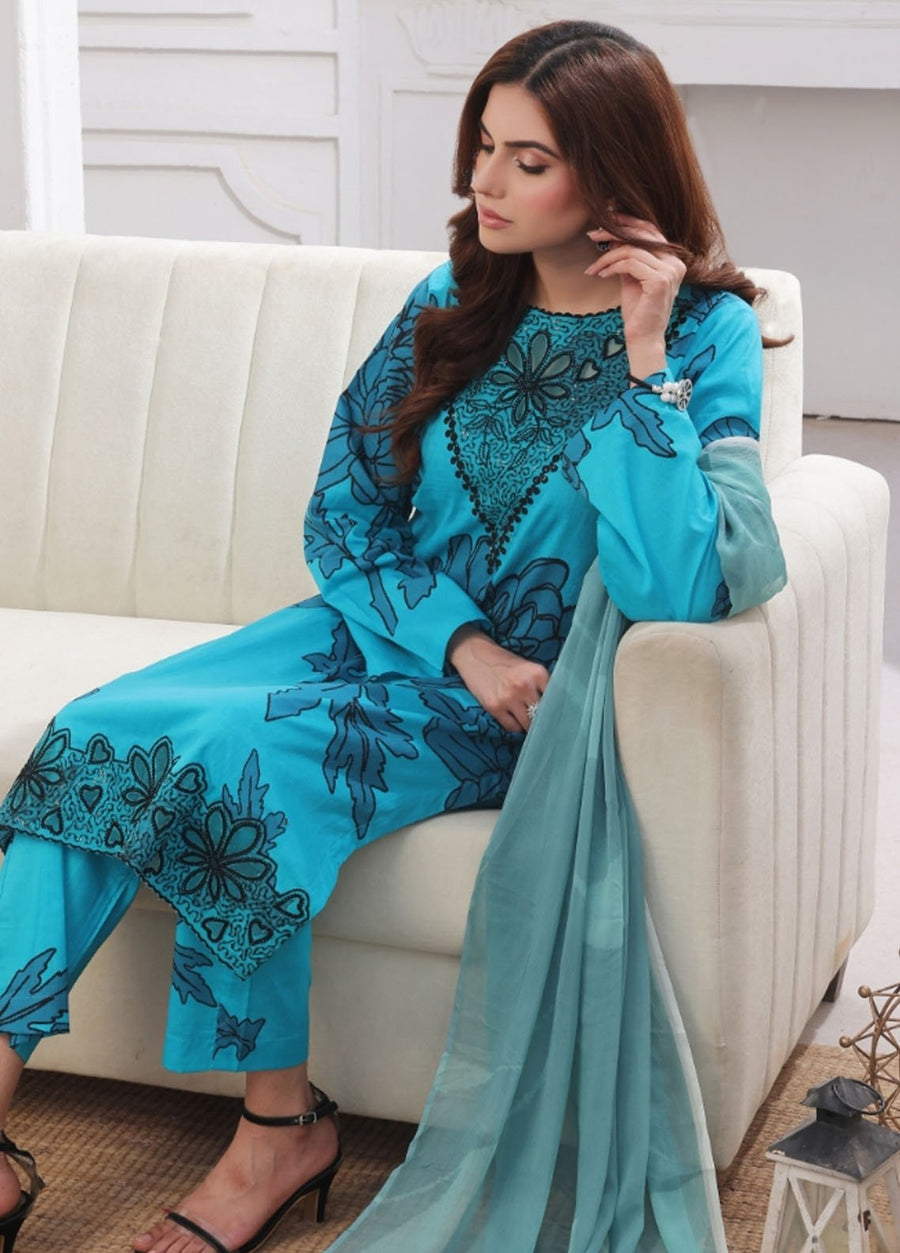Feathers Midnight Murmurs Unstitched Lawn 3Pc Suit TWINKLE-FT480