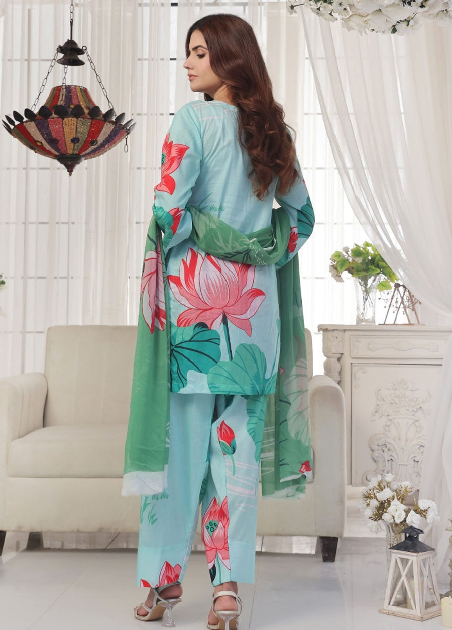 Feathers Midnight Murmurs Unstitched Lawn 3Pc Suit SKYLOR-FT481