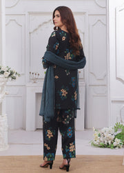 Feathers Midnight Murmurs Unstitched Lawn 3Pc Suit AVENOR-FT482