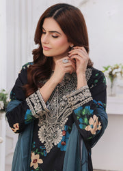 Feathers Midnight Murmurs Unstitched Lawn 3Pc Suit AVENOR-FT482