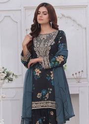 Feathers Midnight Murmurs Unstitched Lawn 3Pc Suit AVENOR-FT482