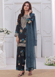 Feathers Midnight Murmurs Unstitched Lawn 3Pc Suit AVENOR-FT482